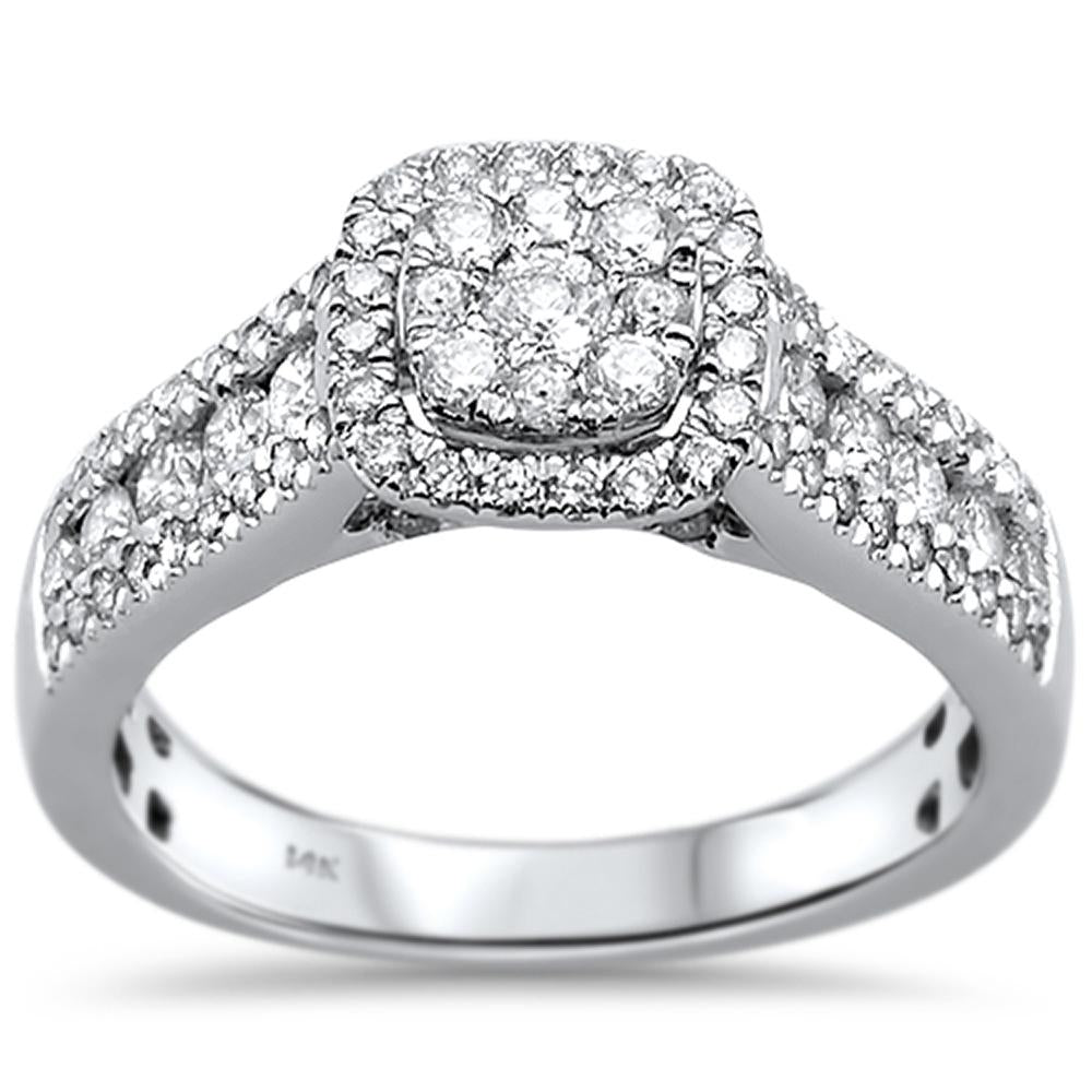 Muse Jewelry .95ct 14k White Gold Square Diamond Engagement Ring Size 6.5