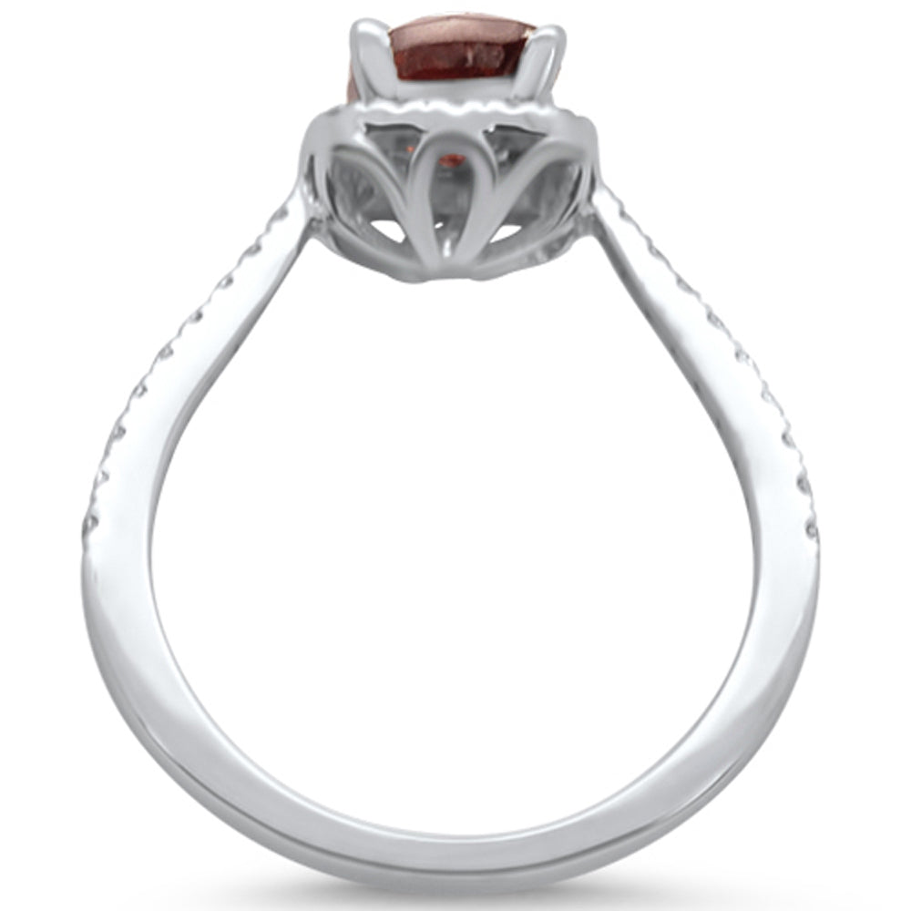 Muse Jewelry 1.67cts 10k White gold Cushion Shape Garnet Diamond Ring Size 6.5