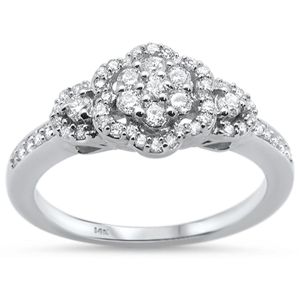 Muse Jewelry .42ct 14KT White Gold Diamond Flower Engagement Ring Size 6.5