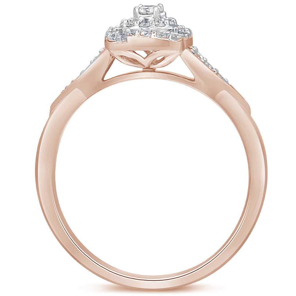 Muse Jewelry .26ct 14KT Rose Gold Diamond Engagement Ring Size 6.5