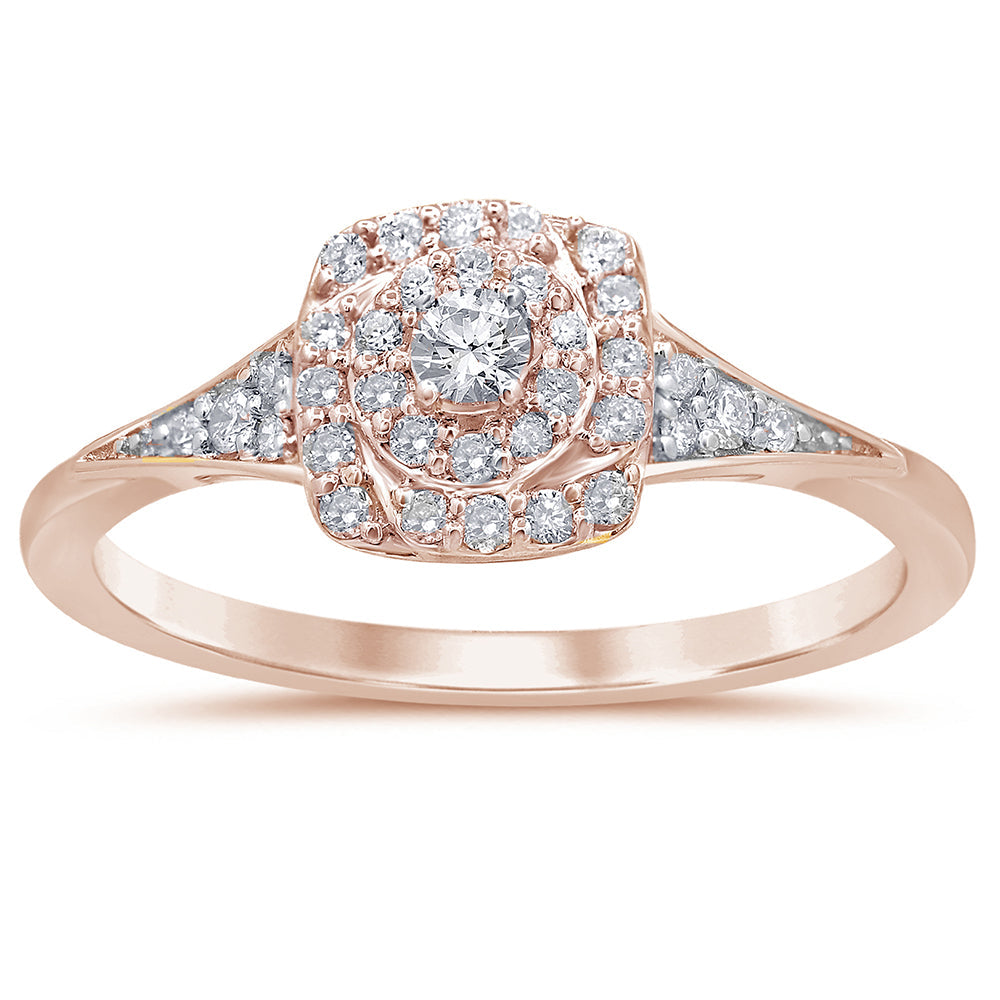 Muse Jewelry .26ct 14KT Rose Gold Diamond Engagement Ring Size 6.5