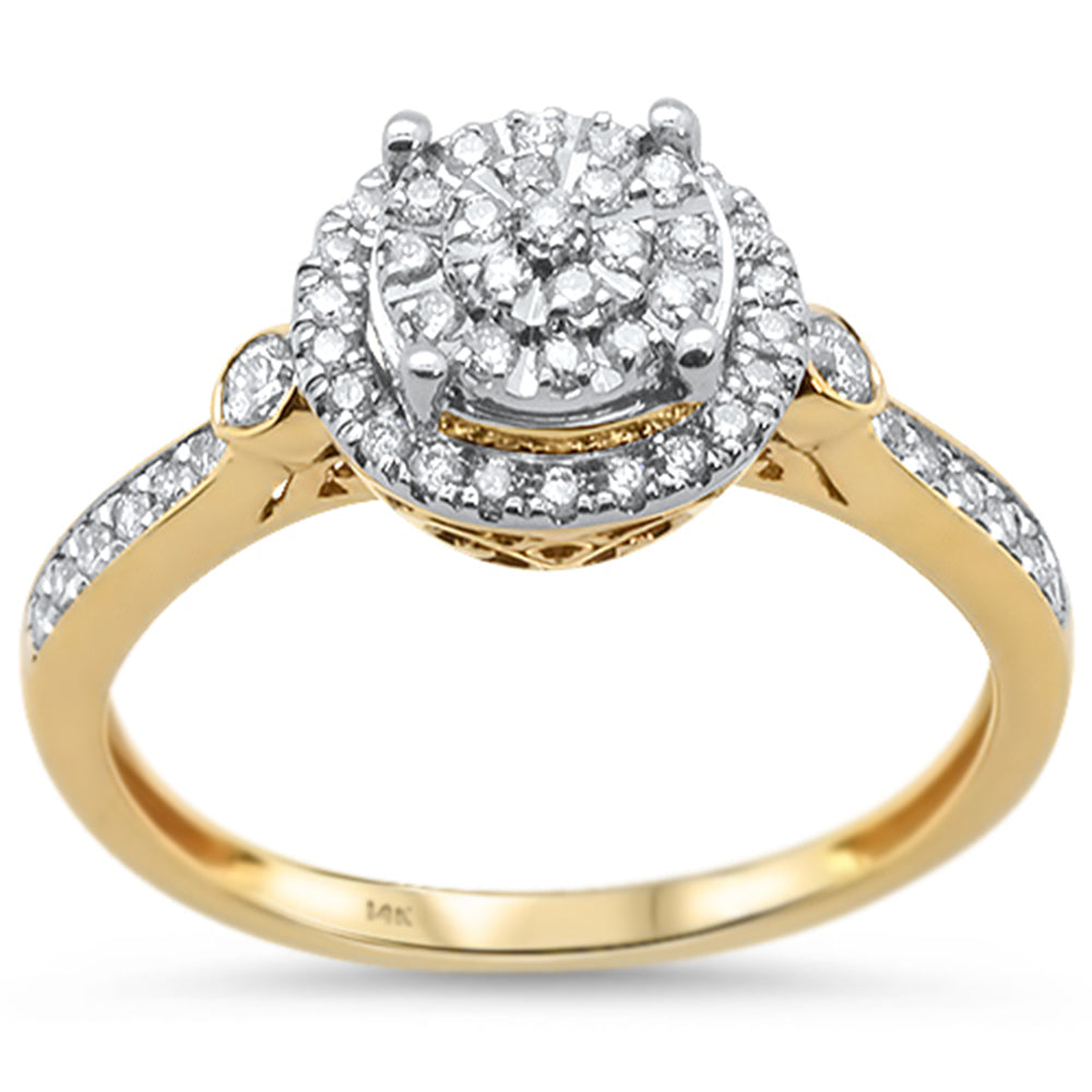 Muse Jewelry .32cts 14k Yellow Gold Round Diamond Ring Size 6.5