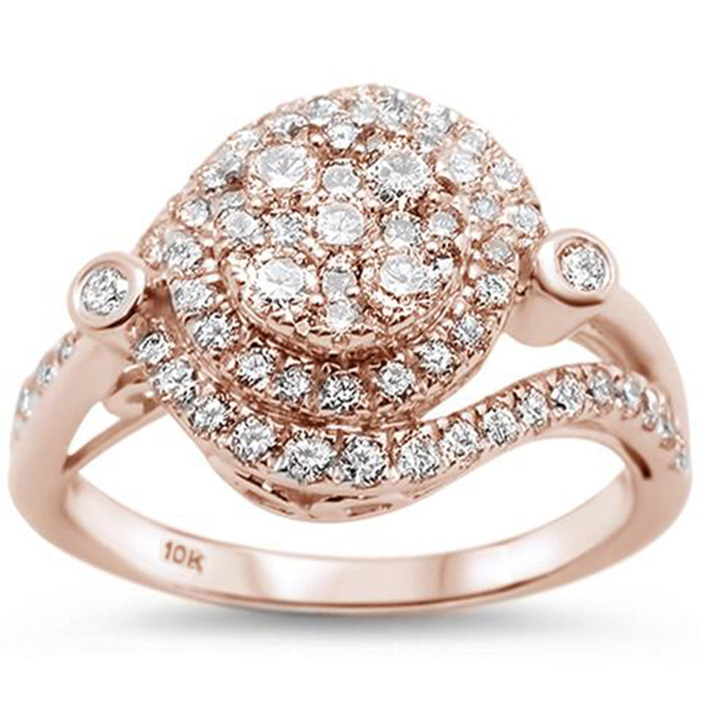 Muse Jewelry .97ct 10kt Rose Gold Round Diamond Engagement Wedding Ring Size 6.5