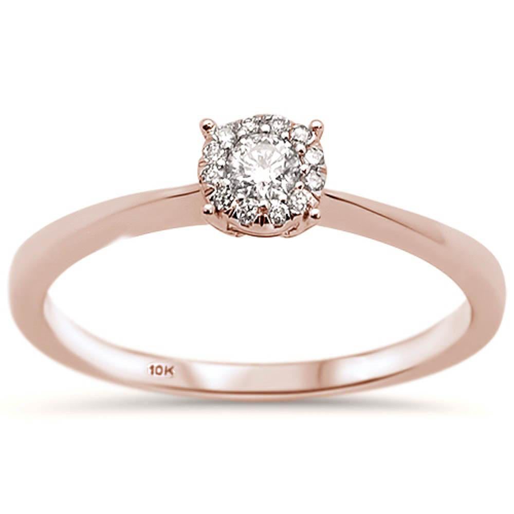 Muse Jewelry .15ct 10K Rose Gold Round Diamond Solitaire Engagement Ring Size 6.5