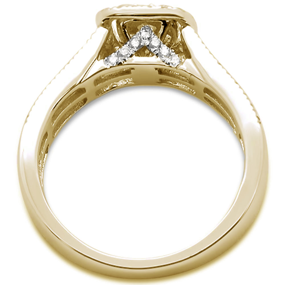 Muse Jewelry .95ct 10k Yellow Gold Square Diamond Engagement Ring Size 6.5