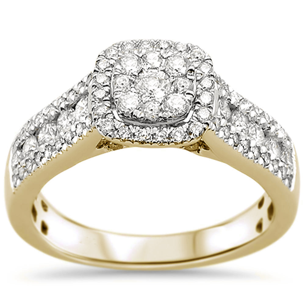 Muse Jewelry .95ct 10k Yellow Gold Square Diamond Engagement Ring Size 6.5