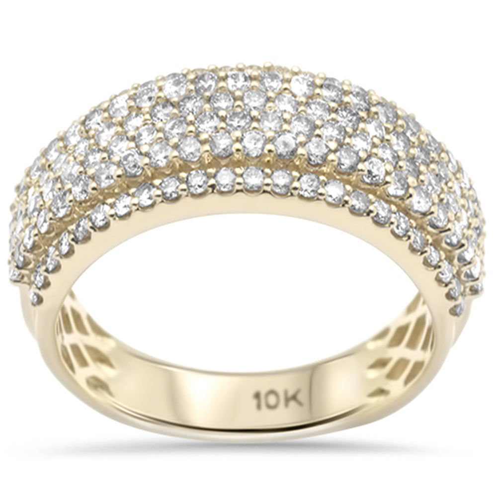 Muse Jewelry 2.12ct G SI 10K Yellow Gold Hip Hop Men's Diamond Ring Band Size 10