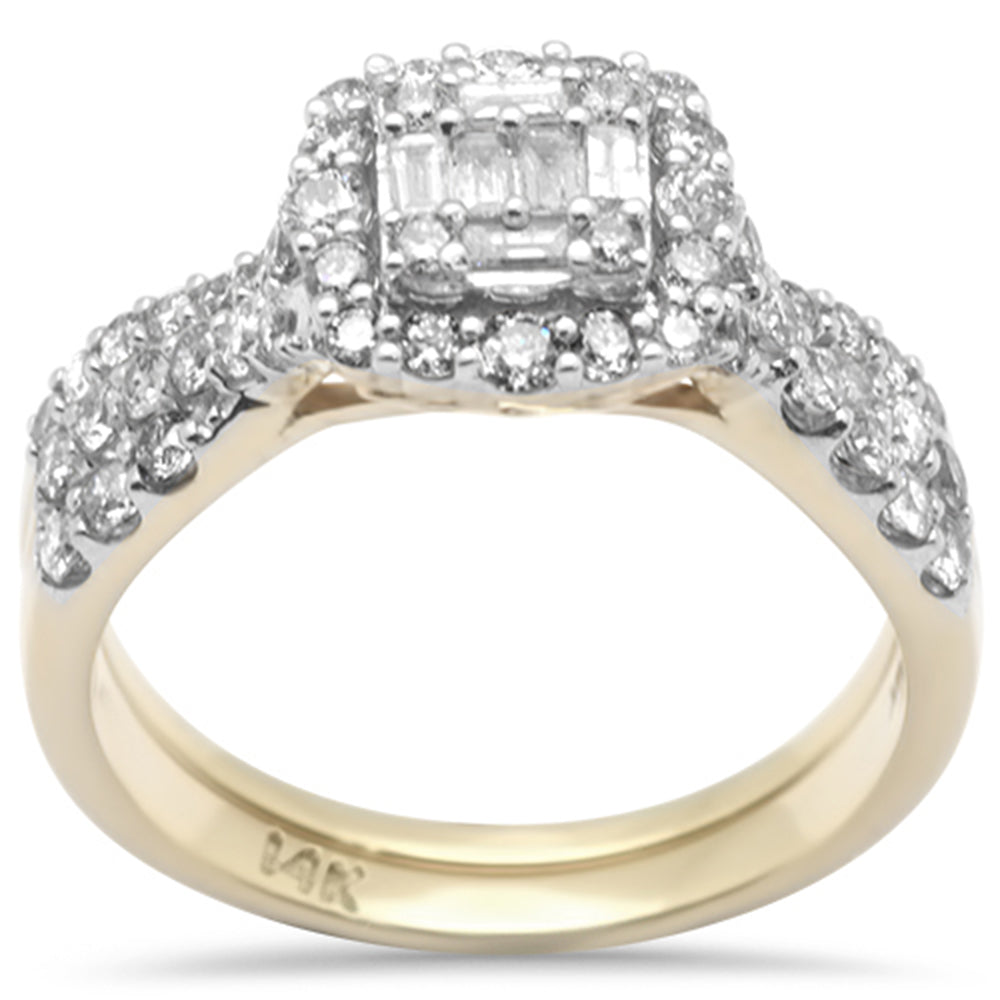 Muse Jewelry .99ct G SI 14K Yellow Gold Round & Baguette Diamond Engagement Ring