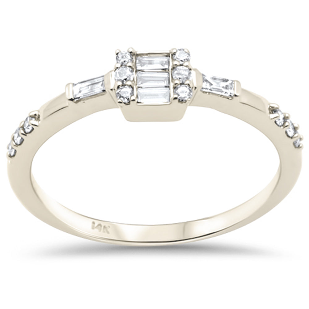 Muse Jewelry .26ct G SI 14K Yellow Gold Round & Baguette Diamond Engagement Ring Size 7