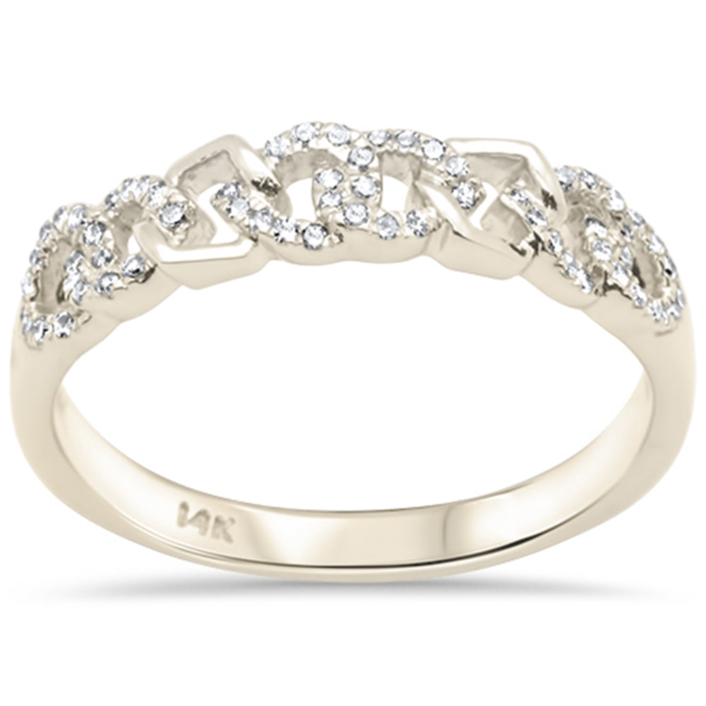 Muse Jewelry .16ct G SI 14K Yellow Gold Diamond Cuban Link Ring Band Size 7