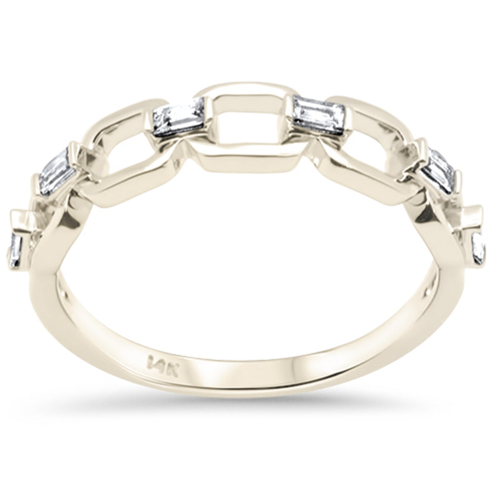 Muse Jewelry .14ct G SI 14K Yellow Gold Baguette Diamond Stone Ring Band Size 6.5