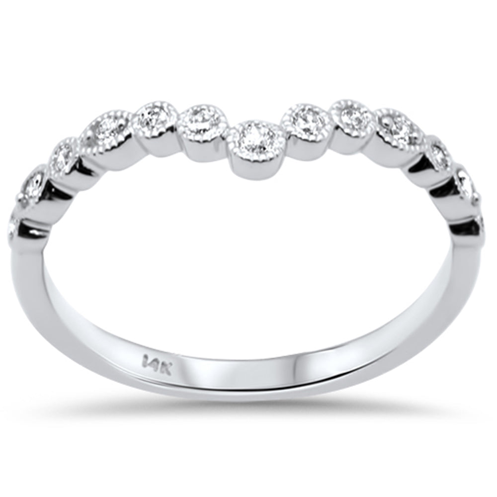 Muse Jewelry .13ct G SI 14K White Gold Diamond Bezel Set Stackable Band Ring Size 6.5