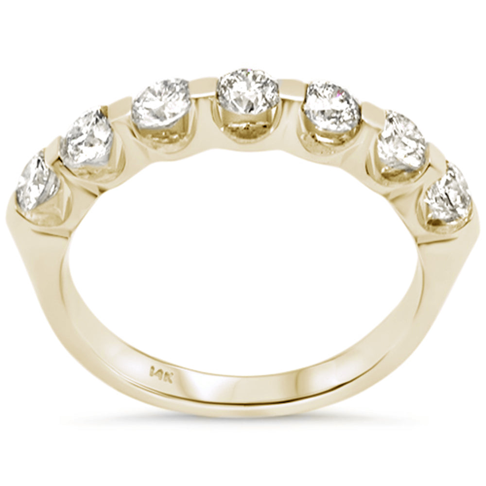 Muse Jewelry 1.11ct G SI 14K Yellow Gold Diamond 7-Stones Ring Band