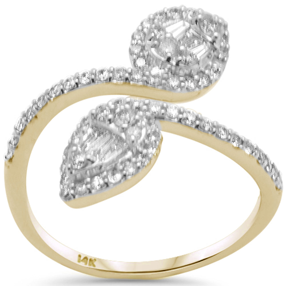 Muse Jewelry .60ct G SI 14K Yellow Gold Pear Shaped Round & Baguette Diamond Ring Size 6.5