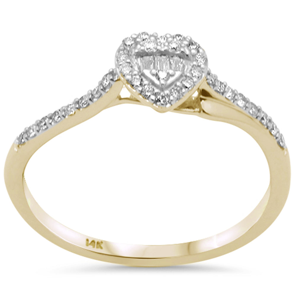 Muse Jewelry .16ct G SI 14K Yellow Gold Round & Baguette Diamond Engagement Ring Size 6.5