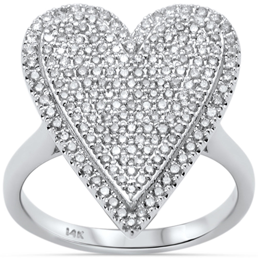 Muse Jewelry .76ct G SI 14K White Gold Diamond Heart Ring Size 6.5