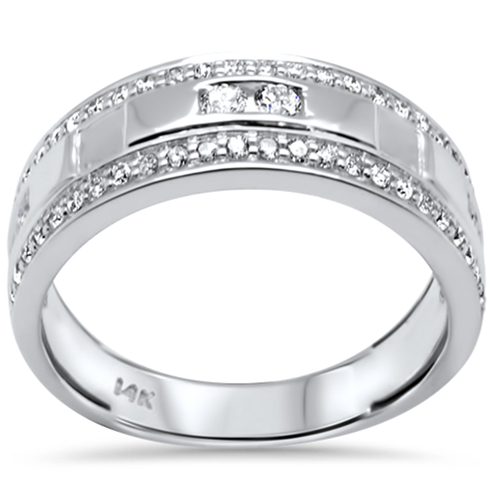 Muse Jewelry .77ct G SI 14K White Gold Diamond Men's Band Ring Size 10