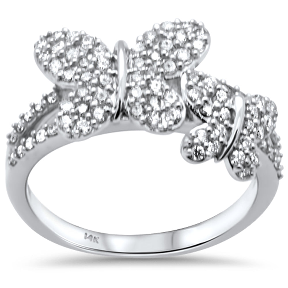 Muse Jewelry .64ct G SI 14K White Gold Diamond Butterfly Ring Size 6.5