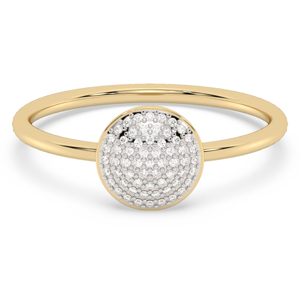 Muse Jewelry .12ct G SI 14K Yellow Gold Diamond Round Shape Engagement Ring Size 6.5