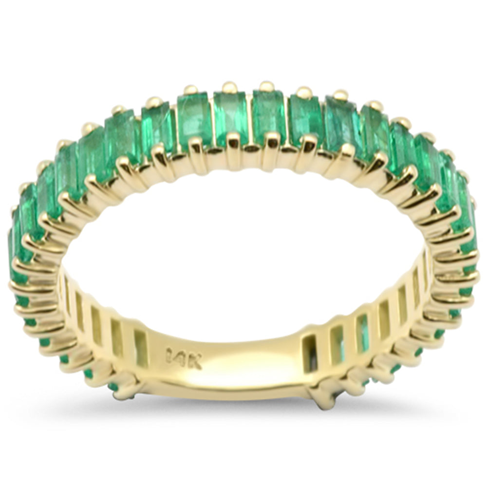 Muse Jewelry 1.79ct G SI 14K Yellow Gold Emerald Gemstone Band Ring Size 6.5