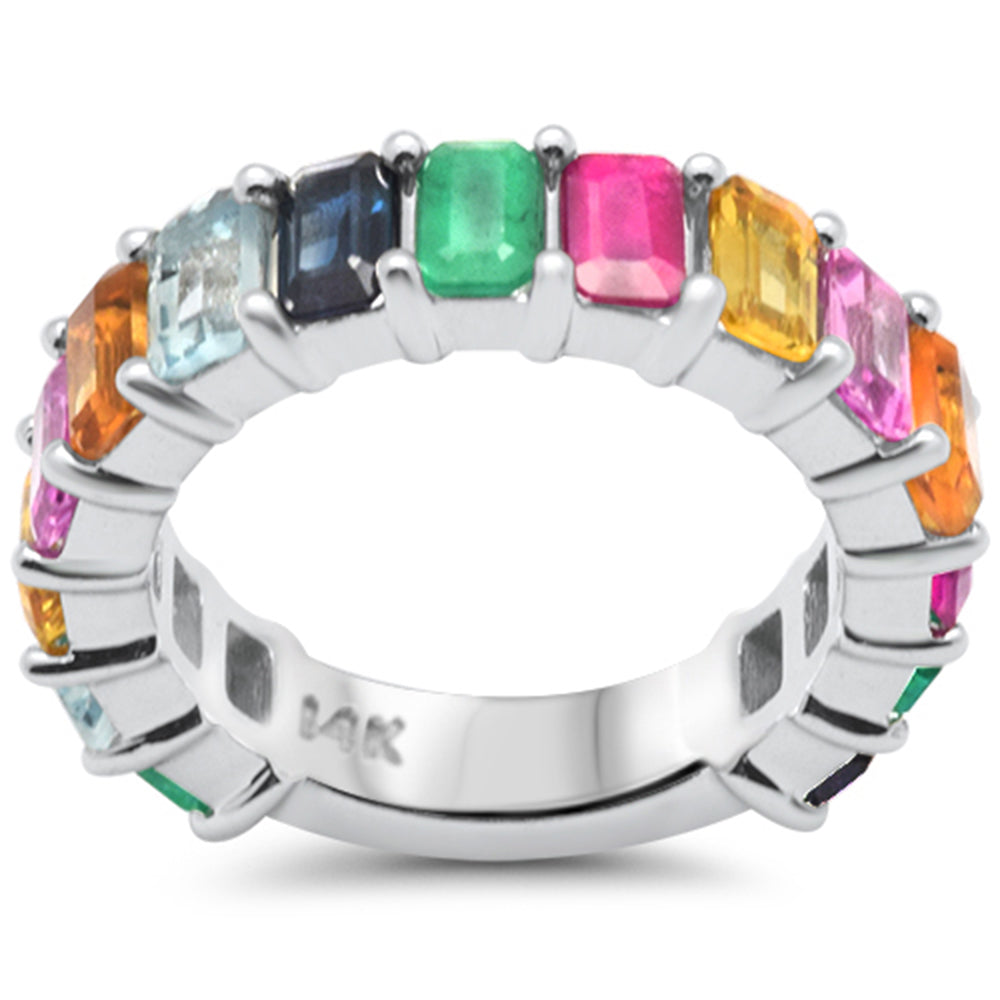 Muse Jewelry 4.49ct G SI 14K White Gold Diamond Multi Color Ring Size 6.5