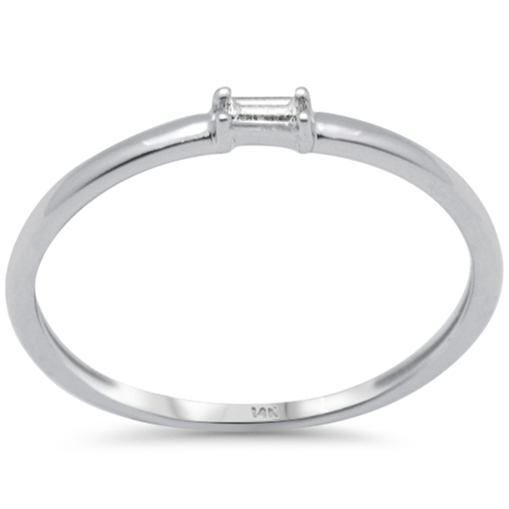 Muse Jewelry .06ct G SI 14K White Gold Baguette Diamond Band Ring Size 6.5