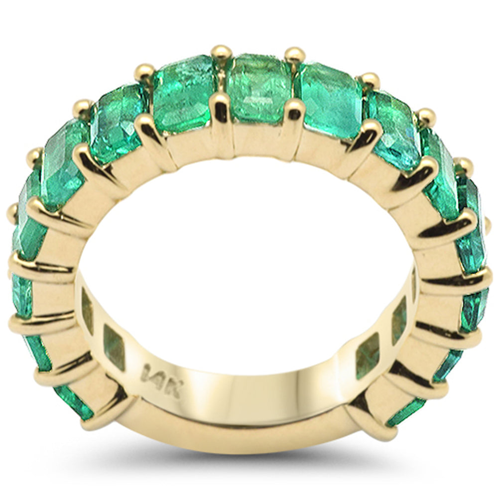 Muse Jewelry 3.93ct G SI 14K Yellow Gold Emerald Gemstone Band Ring Size 6.5