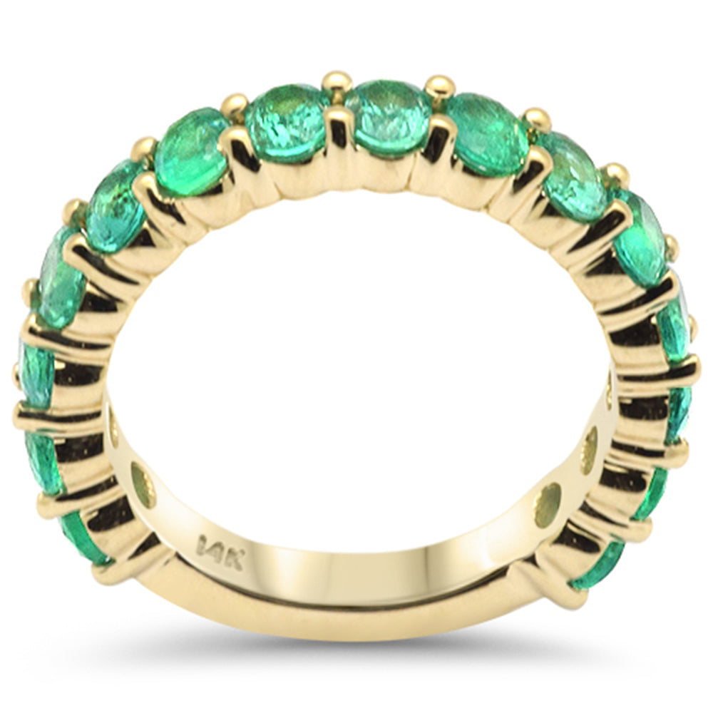 Muse Jewelry 2.14ct G SI 14K Yellow Gold Emerald Gemstone Band Ring Size 6.5