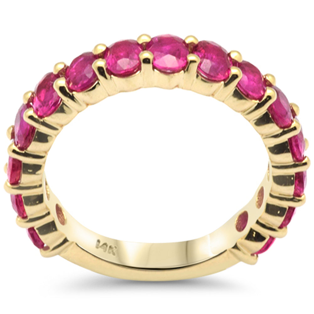 Muse Jewelry 2.81ct G SI 14K Yellow Gold Ruby Gemstone Band Ring Size 6.5