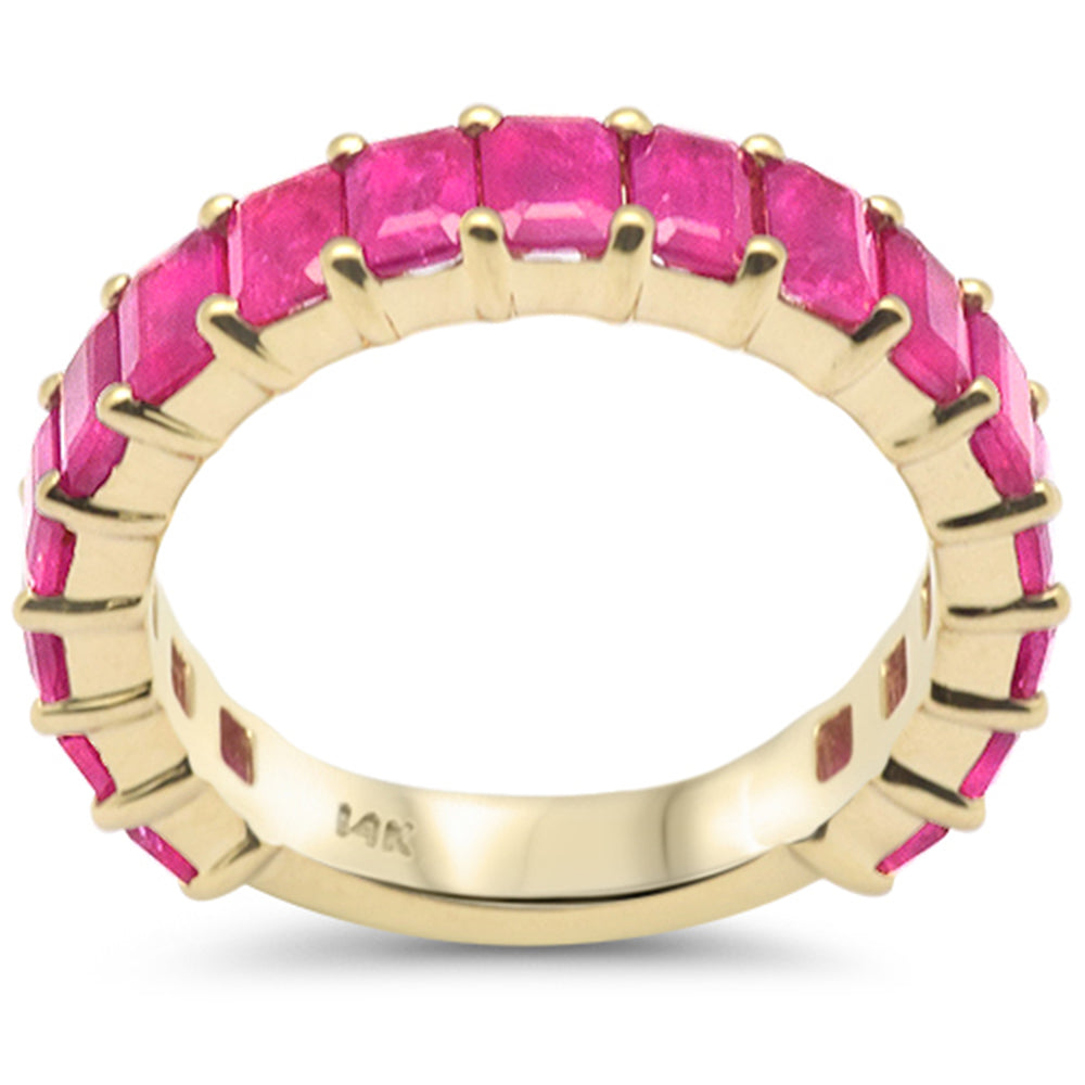 Muse Jewelry 4.50ct G SI 14K Yellow Gold Ruby Gemstone Band Ring Size 6.5