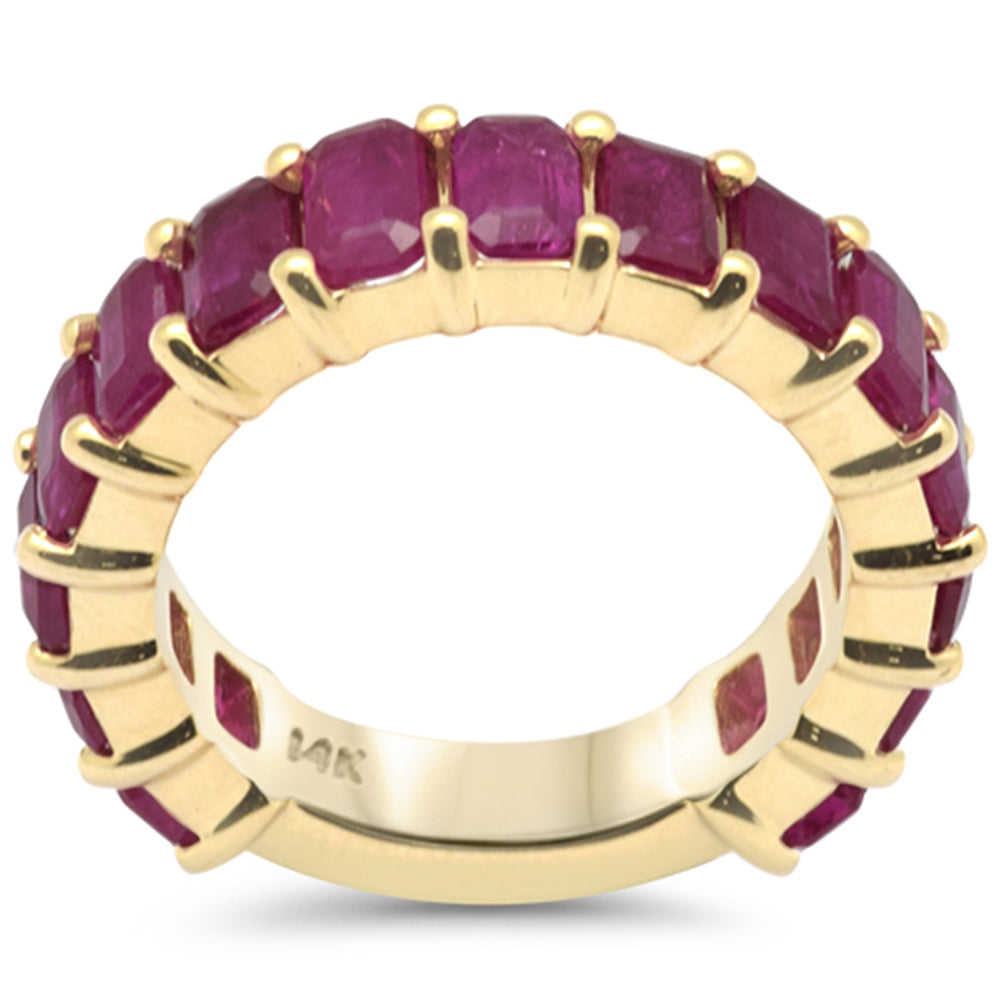 Muse Jewelry 4.57ct G SI 14K Yellow Gold Ruby Gemstone Band Ring Size 6.5