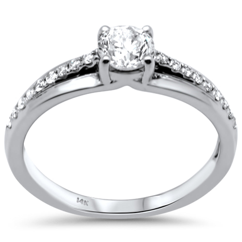 Muse Jewelry .64ct G SI 14K White Gold Round Diamond Engagement Ring Size 6.5