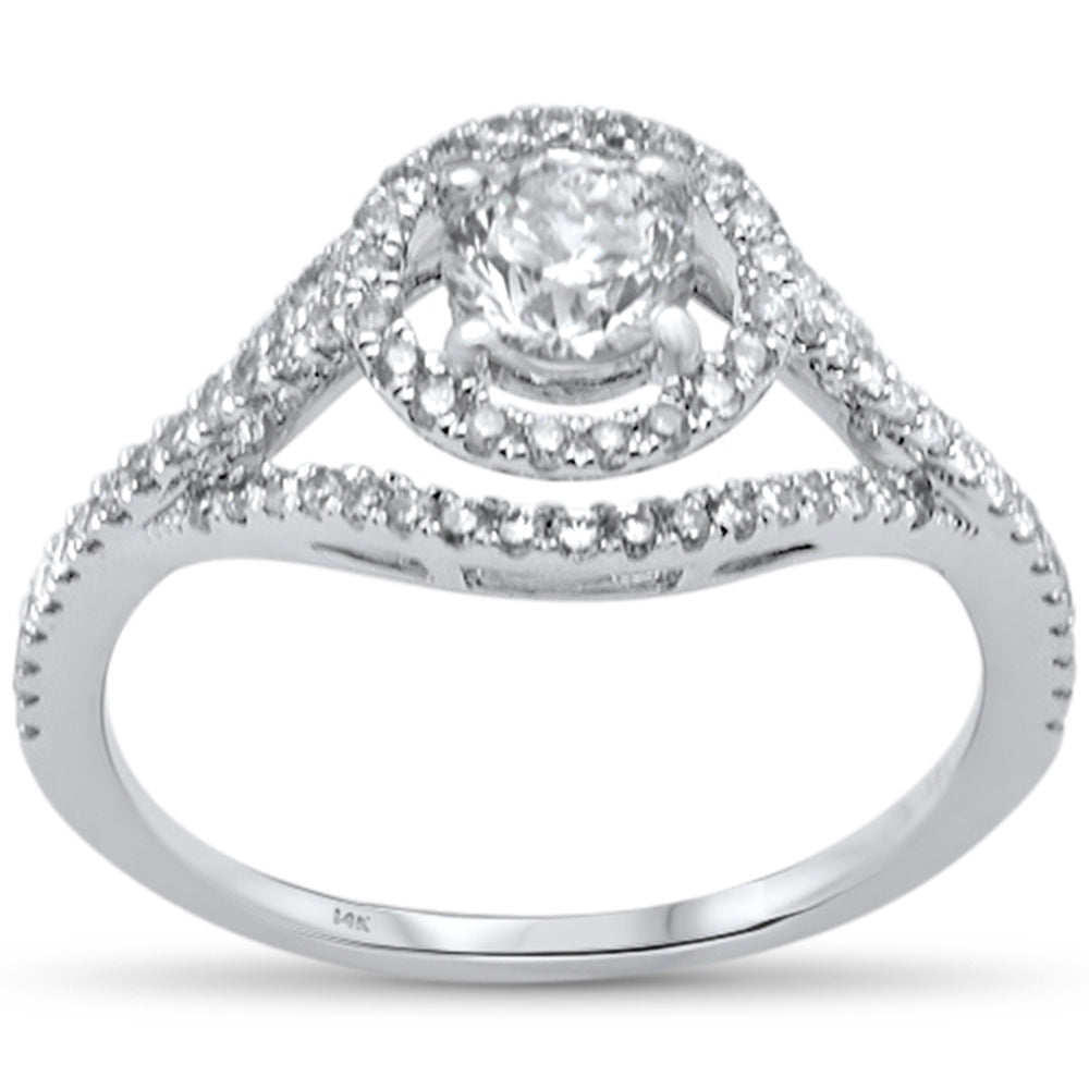 Muse Jewelry .98ct G SI 14K White Gold Diamond Halo Style Engagement Ring Size 6.5