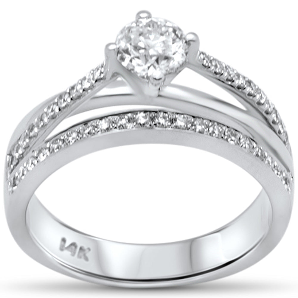 Muse Jewelry .79ct G SI 14K White Gold Diamond Round Shape Center Stone Engagement Ring Size 6.5