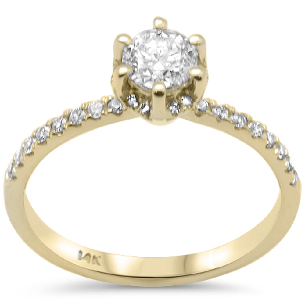 Muse Jewelry .67ct G SI 14K Yellow Gold Diamond Round Solitaire Engagement Ring Size 6.5