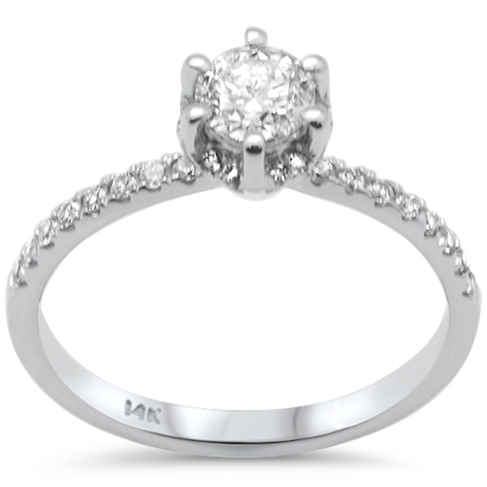 Muse Jewelry .70ct G SI 14K White Gold Diamond Round Solitaire Engagement Ring Size 6.5