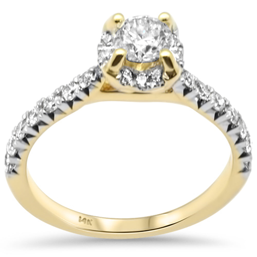 Muse Jewelry 1.03ct G SI 14K Yellow Gold Round Diamond Hidden Halo Engagement Ring Size 6.5