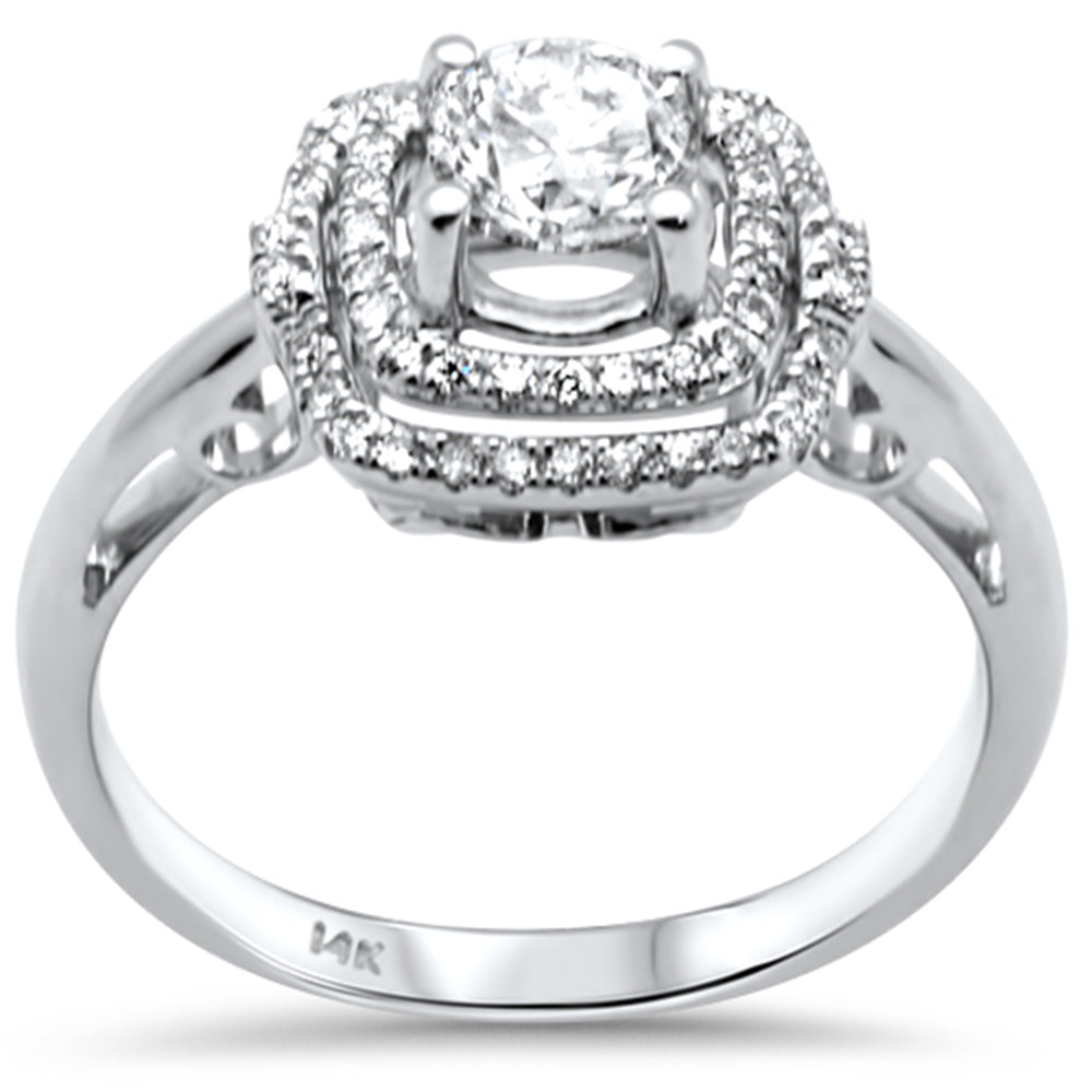 Muse Jewelry .77ct G SI 14K White Gold Diamond Double Halo Engagement Ring Size 6.5