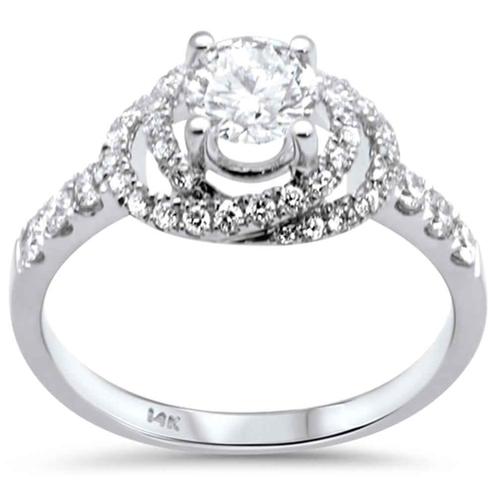 Muse Jewelry 1.13ct G SI 14K White Gold Diamond Double Halo Engagement Ring Size 6.5