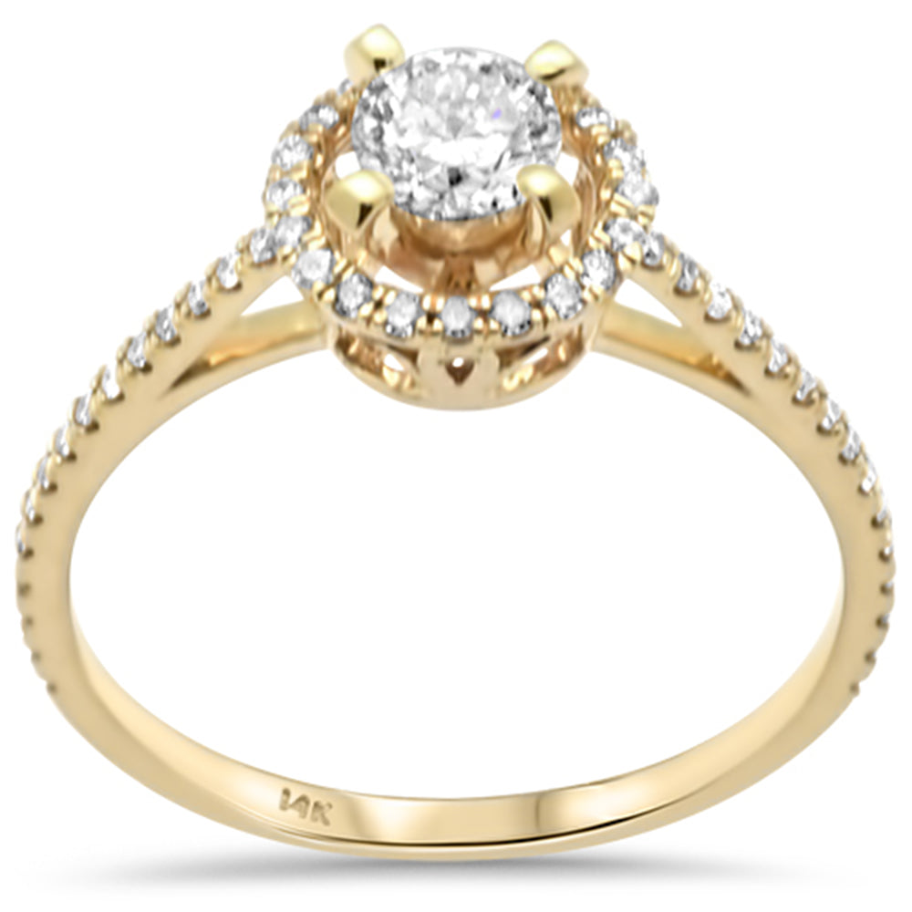 Muse Jewelry .71ct G SI 14K Yellow Gold Diamond Halo Engagement Ring Size 6.5