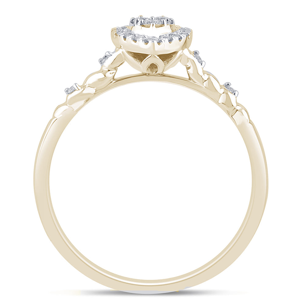 Muse Jewelry .13ct G SI 14K Yellow Gold Diamond Heart Shape Ring Band Size 6.5