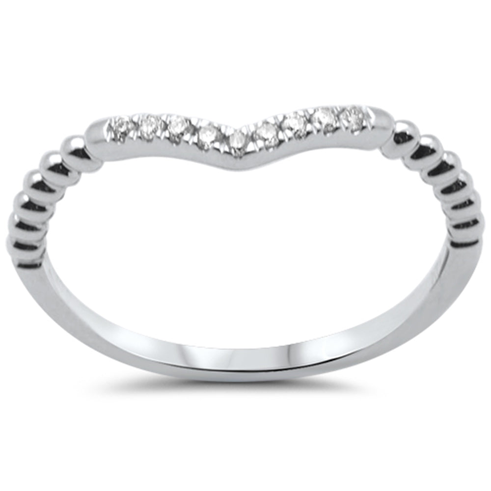 Muse Jewelry .07ct G SI 14K White Gold Diamond Stackable Ring Band Size 6.5
