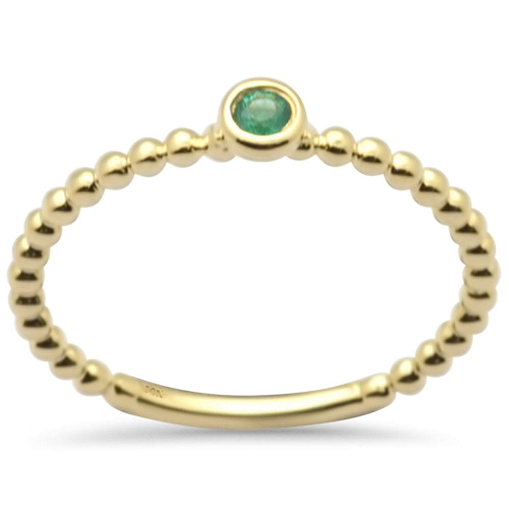 Muse Jewelry .05ct G SI 14K Yellow Gold Emerald Gemstones Ring Size 6.5