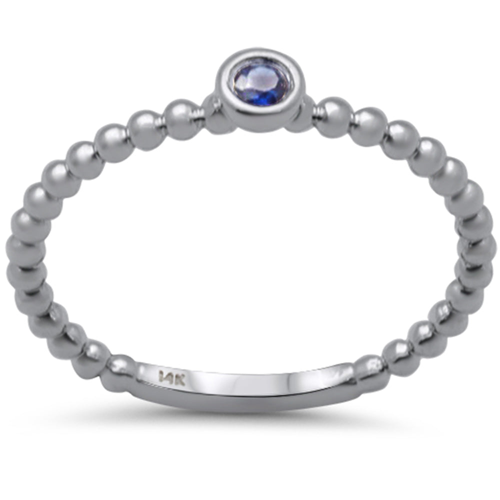 Muse Jewelry .06ct G SI 14K White Gold Blue Sapphire Gemstones Ring Size 6.5