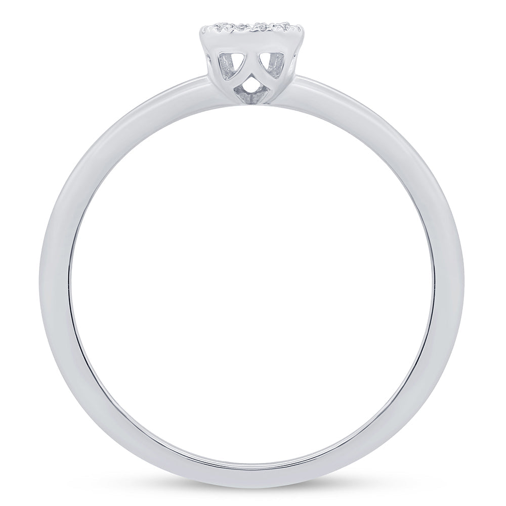Muse Jewelry .07ct G SI 14K White Gold Diamond Petite Pear Shape Ring Size 6.5