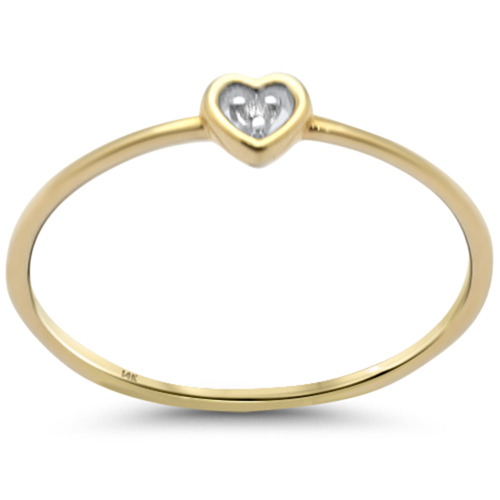 Muse Jewelry .01ct G SI 14K Yellow Gold Diamond Heart Shape Diamond Thin Band Ring Size 6.5
