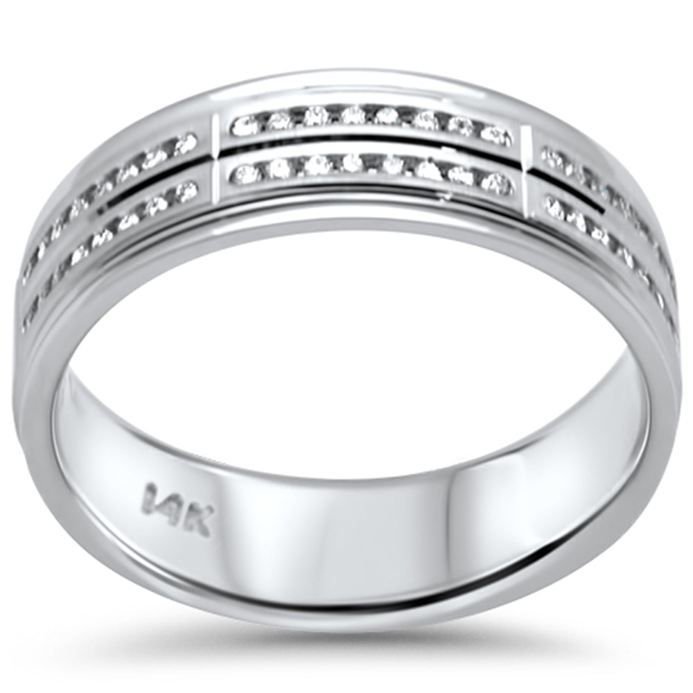Muse Jewelry .27ct G SI 14K White Gold Diamond Men's Band Ring Size 10