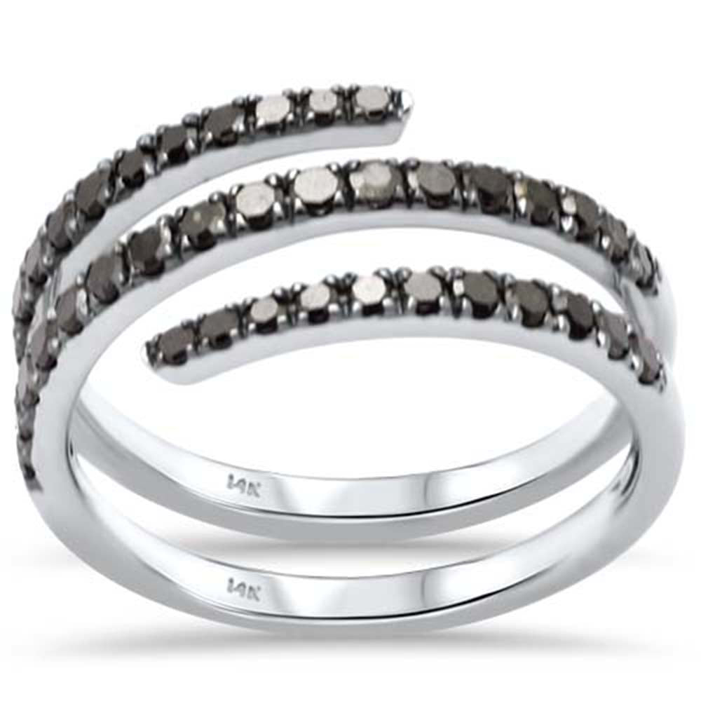 Muse Jewelry .68ct G SI 14K White Gold Diamond Black Diamond Wrap Around Band Ring Size 7