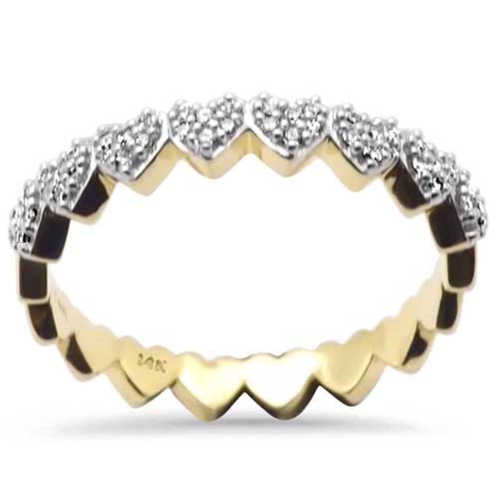 Muse Jewelry .16ct G SI 14K Yellow Gold Heart Shape Diamond Band Ring Size 7