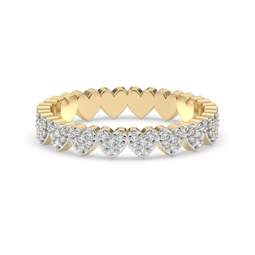 Muse Jewelry .16ct G SI 14K Yellow Gold Heart Shape Diamond Band Ring Size 7